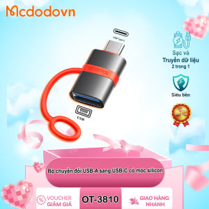 Đầu chuyển Mcdodo OT-3810 USB-A to Type-C – Có móc treo silicon dùng cho sạc/cáp/USB