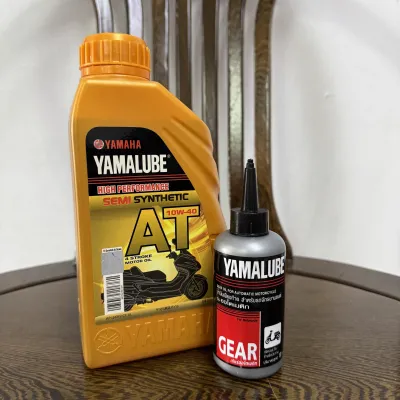 YAMALUBE Minyak Enjin Scooter 4AT 10W40 Semi Synthetic AT 10W40 0.8Litre dengan Gear Oil YAMALUBE 100ml/150ml & Honda Gear Oil 120ml untuk Motor Scooter