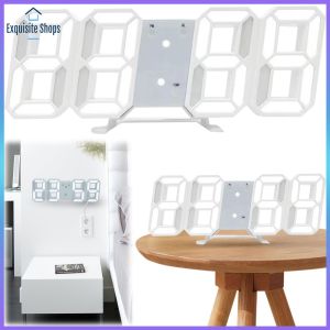3D LED Digital Wall Clock with Auto Brightness Adjustment for Home Office Decor