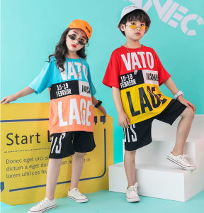 LOLANTA Kids Summer Clothes Tshirt Top Shorts Pants Costume Girl Boy Hip Hop Street Dance Clothing 4-16 Years