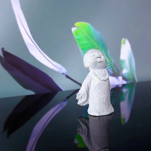 3Pcs Buddhist Miniature Monk Sculpture Faux Sandstone Resins Figurine Ornaments for Home and Office Aquariums Decoration