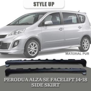 PERODUA ALZA SE 2 FACELIFT 14-18 SIDE SKIRT ALZA FACELIFT ALZA 14-18 MATERIAL PUR (GETAH) 2014 2015 2016 2017 2018