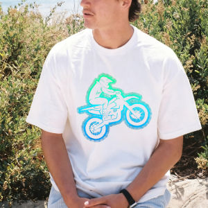[Local Stock] VCC Retro Multi Tone Bicycle Stack Pattern Summer Pure Cotton Male Tshirt Casual Fashion Loose Fit Short Sleeve Street Bike Outfit