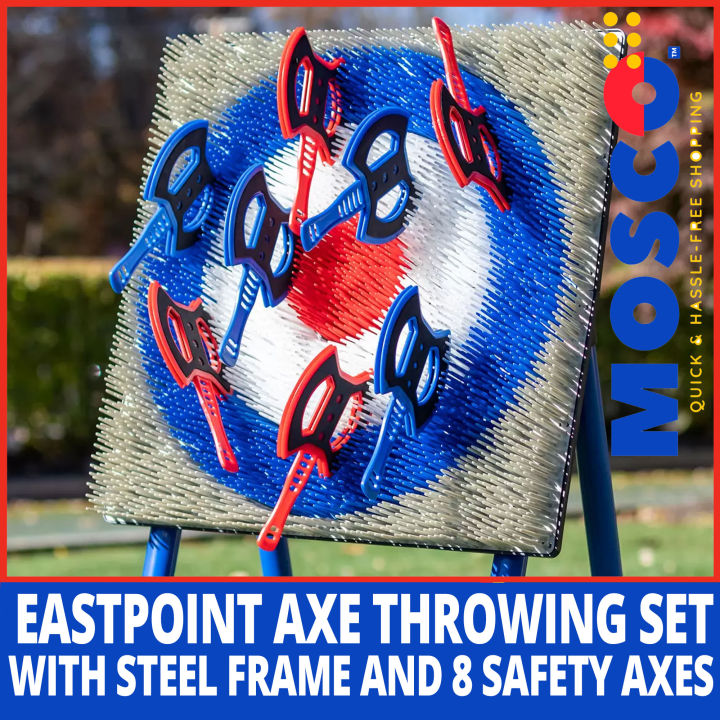 Eastpoint Axe Throwing Set With Steel Frame and 8 Safety Axes Lazada PH