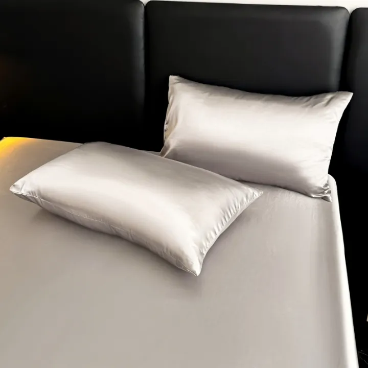 Dansunreve%204in1%20Ice%20Silk%20Bedsheet%20Set%20Cool%20Fittedsheet%20+%20Pillowcase%20+%20Bolster%20Case%20Plain%20Single%20Queen%20King%20Bed%20Sheet%20Sets%20-%20Image%2010