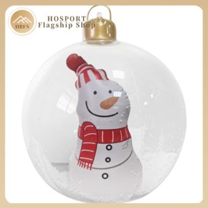 Christmas Inflatable Lighted Decor Ball Large PVC Ornament for Holiday Parties and Home Decor