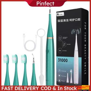 Ultrasonic Electric Dental Tool with 3 Brush Heads Tartar Remover Tool Adjustable Modes for Men Women Kids and Pet Care