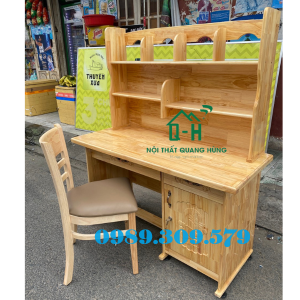 BỘ BÀN HỌC SINH GỖ THÔNG LIỀN KỆ CAO CẤP GIAO NHANH HCM