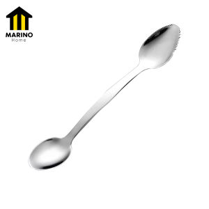 Marino ช้อนสแตนเลสสองหัว ช้อนขูดผลไม้ ช้อนขนม ช้อนสแตนเลสขูดผลไม้ No.Y1592