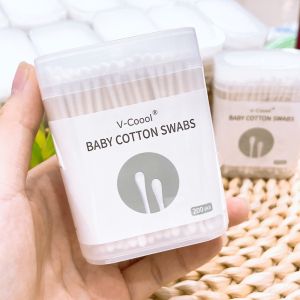 Tăm bông VCOOL dành cho bé nhỏ  Tăm bông kháng khuẩn dành cho bé sơ sinh thân giấy siêu an toàn