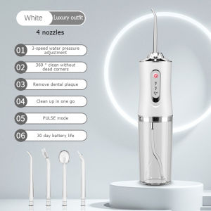 Ready stock Portable Water Floss Teeth Cleaner Water Jet Electric Water Flosser Oral Irrigator Floss With 4 Nozzles