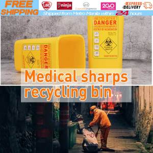 【Local Warehouse】Clinical Waste Container Medicinal Accessories Feather Razor Blade Disposal Case Trash Can Disposing Sharps Easy to Be Cleaned