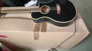 Stocked 41 Inch Electric Acoustic Guitar 6 Strings Full Basswood High Glossy Folk Guitar with EQ with Free Bag Black Color2026