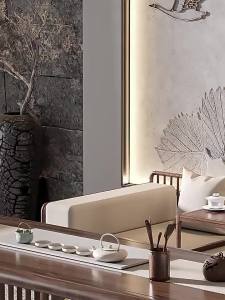 Solid wood tea table complete set of new Chinese style office teahouse teahouse reception tea table and chairs home balcony kung fu tea table