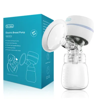 Dr.Isla EB11 Electric Breast Pump with Bottle Silent Massage Rechargeable LED Display Breast Sucking BPA Free Painless Pumping Electric Breast Pump Powerful Painless Adjustable Nipple Suction