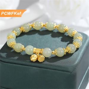 【PCWFKef】 Tự Nhiên Tre Đính Cườm Vòng Đeo Tay Mới Trung Quốc Phong Cách Ngọc Vòng Đeo Tay Cho Phụ Nữ Tinh Tế May Mắn Hotan Ngọc Vòng Đeo Tay