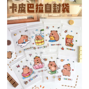 (Set 5 Cái) - Túi Zip Trong Suốt Mẫu CAPYBARA Đựng Bánh Kẹo Đồ Lặt Vặt Size 11x17 (cm) Cute