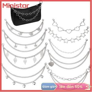 Ministar Nhiều Lớp Kim Loại Dây Đeo Chuỗi DIY Cá Tính Bướm Trái Tim Sao Mặt Dây Chuyền Vai Túi Chuỗi Dây Đeo