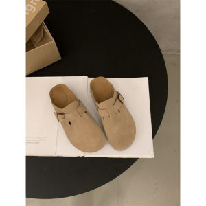 Free Shipping Thick-Soled WomenS Shoes With Retro Buckle Design Height-Increasing Closed-Toe Mules For Outdoor Wear