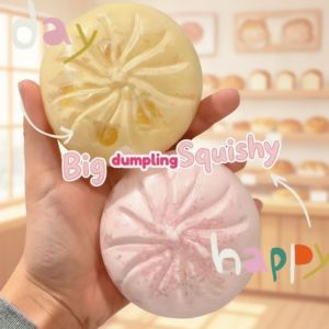MIRELAE Round Shape Squishy Stress Ball Handmade Blocks Filled Texture Crunchy Dumpling Toy Crunchy Stress Relief Function ASMR Squeeze Toy For Kids Adults