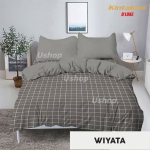 USHOP KINTAKUN Dluxe Set Bedcover + Sprei Rumbai 180x200 / 160x200 Bahan Microtex Disperse Lembut Tebal Nyaman 2 Sarung Bantal Guling + 1 Bantal Hati