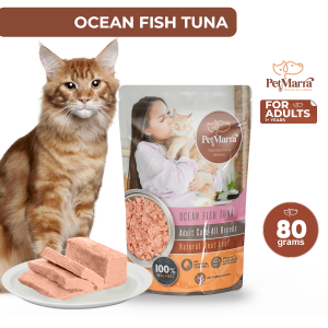 PetMarra Natural Meat Loaf Adult Cat Wet Food Pouch Ocean Fish Tuna Flavor 80g cats meatloaf pet foods all breeds