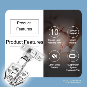 อุปกรณ์เปิดปิดประตูตู้ อายุการใช้งานยาวนาน บานพับ กันน้ำและกันสนิม การติดตั้งที่ซ่อนอยู่ กันชนเงียบๆ