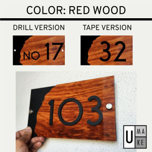 Wood 3D Customized House Number Plate Home Sign Decor Nombor Rumah Tanda Rumah No Plat Acrylic Sign 3d数字门牌号定制门牌