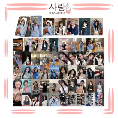 55pcs BabyMonster《REALLY LIKE YOU》Blue Hoodie Group LOMO Cards Set Collection Kpop Ruka Pharita Asa Rami Rora Chiquita Ahyeon Photocard Kad Foto 10pcs