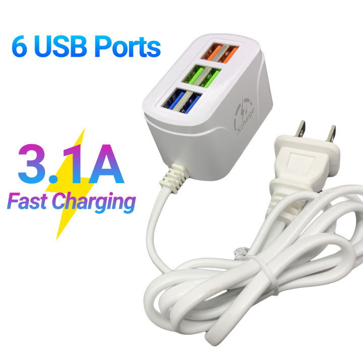 Ổ cắm điện dài USB đa chức năng sạc nhanh cắm và chạy 6 cổng USB mini Ổ ...