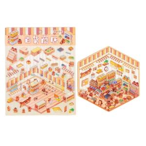 Thu nhỏ cảnh Sticker thu nhỏ mô phỏng cabin cảnh sticker cho scrapbooking sổ nhật ký Album ảnh vỏ điện thoại