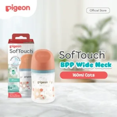 PIGEON Botol BPP Wide Neck 160ml w/SofTouch Nipple | Pilih Variasi | Botol Susu Bayi | Botol Susu Newborn | Ramah Lingkungan | Anti Kolik | Anti Kembung | Dot Seperti Payudara Ibu | Nipple Dot Lembut & Elastis | Nipple Dot Size SS
