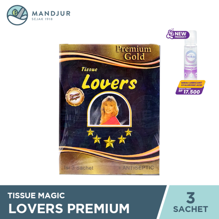 Tissue Lovers Premium Gold Isi 3 Sachet - Tisu Magic Antiseptik