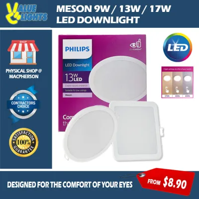 [Climate Voucher] PHILIPS 3 Color Meson LED Downlight 5.5W 9W 13W 17W Tri Tone Scene Switch for False Ceiling Local Warranty