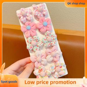 ✨QK shop✨ 10Pcs Colorful Sweet Flower Elastic Hair Bands Cute Fashion Ponytail Holder Children Scrunchies Rubber Band Hair Accessories