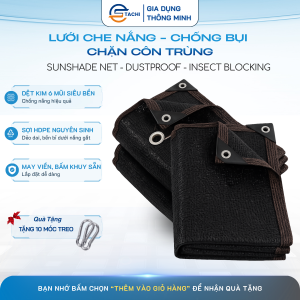 Lưới Che Nắng Đen Có Khuy Sẵn Gia Cố Viền Chắc Chắn Hỗ Trợ Cản Nắng Giảm Hấp Thụ Nhiệt Và Hạn Chế Tia UV Thiết Kế Thoáng Khí Giúp Không Gian Mát Mẻ Hơn Che Ban Công Mái Hiên Nhà Xe Sân Vườn Quán Cafe Tặng 10 Móc