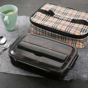 Kotak Makan Lunch Box Stainless 3 / 4 Sekat Anti Tumpah 1 Set Lengkap