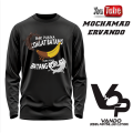 VANDO Kaos Lengan Panjang Kaos Makanan Pisang Coklat Baju Distro Tangan Panjang T-shirt Longsleeve Atasan Pria Bahan Cotton Combed 30s. 