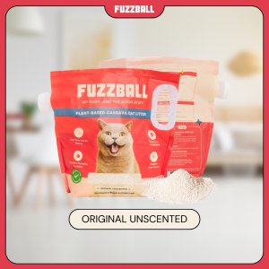 FUZZBALL MONTHLY BUNDLE | 3x Plant-Based Cassava Cat Litter 6L + 1x Magic Dust Cat Litter Deodorizer | Non-Toxic Safe to Inhale Excellent Clumping Strong Odor Control Low Dust Soft Texture Sustainable Long Lasting Economical