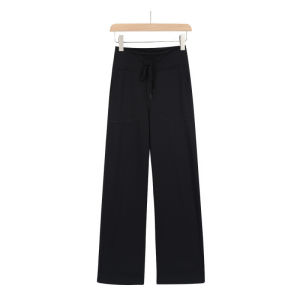 Designer-style drawstring high-waisted straight-leg pants for women yoga pants casual wide-leg pants