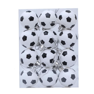 12Pcs Christmas Baubles for Christmas Tree Decorations 4cm Hanging Football Ornament for Holiday Party Centerpieces