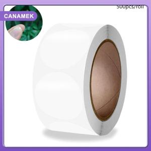 【CANAMEK】 500pcs roll Round Transparent Stickers Sealing Clear Label Decal Decoration For Candy Cookie Biscuit Dessert Bag