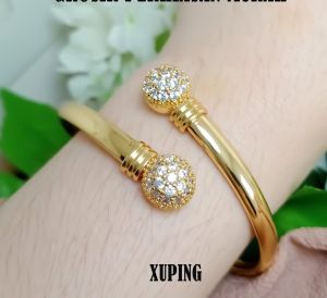 GELANG BANGLE LAPIS 24K BOLA SETENGAH RING LICIN PERHIASAN WANITA GROSIR PERHIASAN