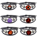 Anime Naruto Bracelet Cosplay Uchiha Bracelet Sharingan Eye Bracelet Multi-layered Cowhide Braided Bracelet For Naruto Fans Gifts. 