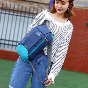 LANGJ ไนลอน กระเป๋าเป้กีฬา ความจุขนาดใหญ่ ป้องกันการขีดข่วน กระเป๋าปีนเขา น้ำหนักเบา สายรัดคงที่ กระเป๋าเป้กลางแจ้ง ผู้ชาย