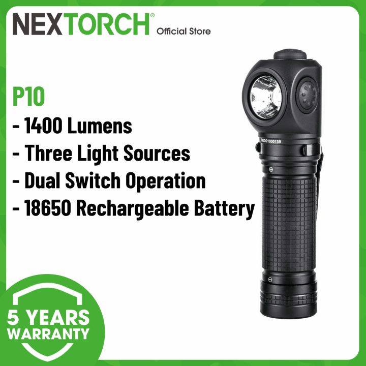 Nextorch P10, Tactical Duty Flashlight with Multiple Light Sources