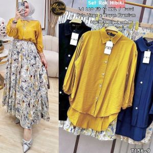 MUMU - Lady Set Rok Motif Wanita Setelan Crinkle Model Kekinian Milly set Jumbo by Mumu Fashion solo