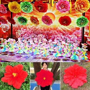 COOLSOOL Nhiều màu sắc Hoa giả mẫu đơn Đồ dùng cho trẻ em 30/40/50cm Hoa tay Chất lượng cao Tơ tằm Trò chơi thể thao hoa tay Đạo cụ khiêu vũ