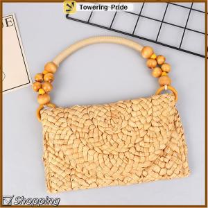[Towering Pride] Women Fashion Wooden Bead Rope Bag Strap Wooden Handle Rope Beads Handbag Shoulder Belt DIY Replacement Bag Accessories