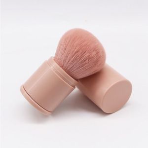 [Midnight store] Matte soft hair with cover new pink telescopic brush loose powder brush blush brush makeup brush no hair loss beauty tool
